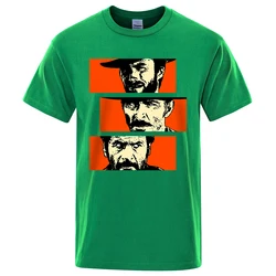 Vintage Western Film-Inspired Cowboy Graphic Oversized Cotton T-Shirt - S (Green)