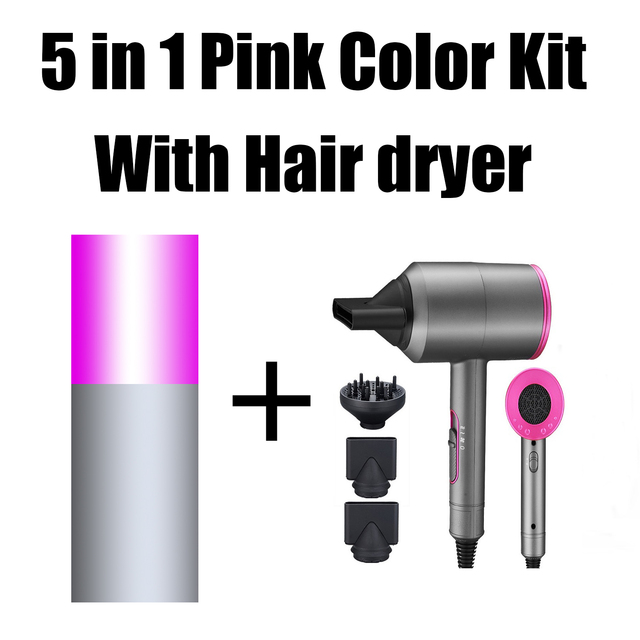 5 In 1 Kit Hair Dryer Hair Comb Negative Ion Straightener Brush Blow Dryer Air Brush Curling Wand Detachable Brush Kit