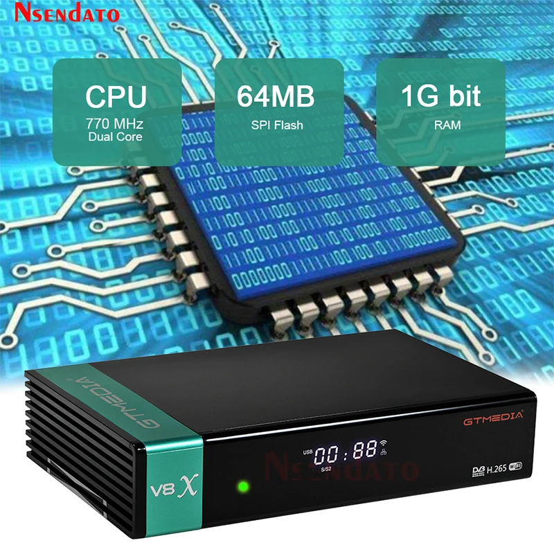 GT MEDIA V8X Full HD DVB-S S2 S2X Satellite TV Receiver With 2.4G Wifi H.265 gtmedia v8x Satellite Decoder For TV Receiver Box