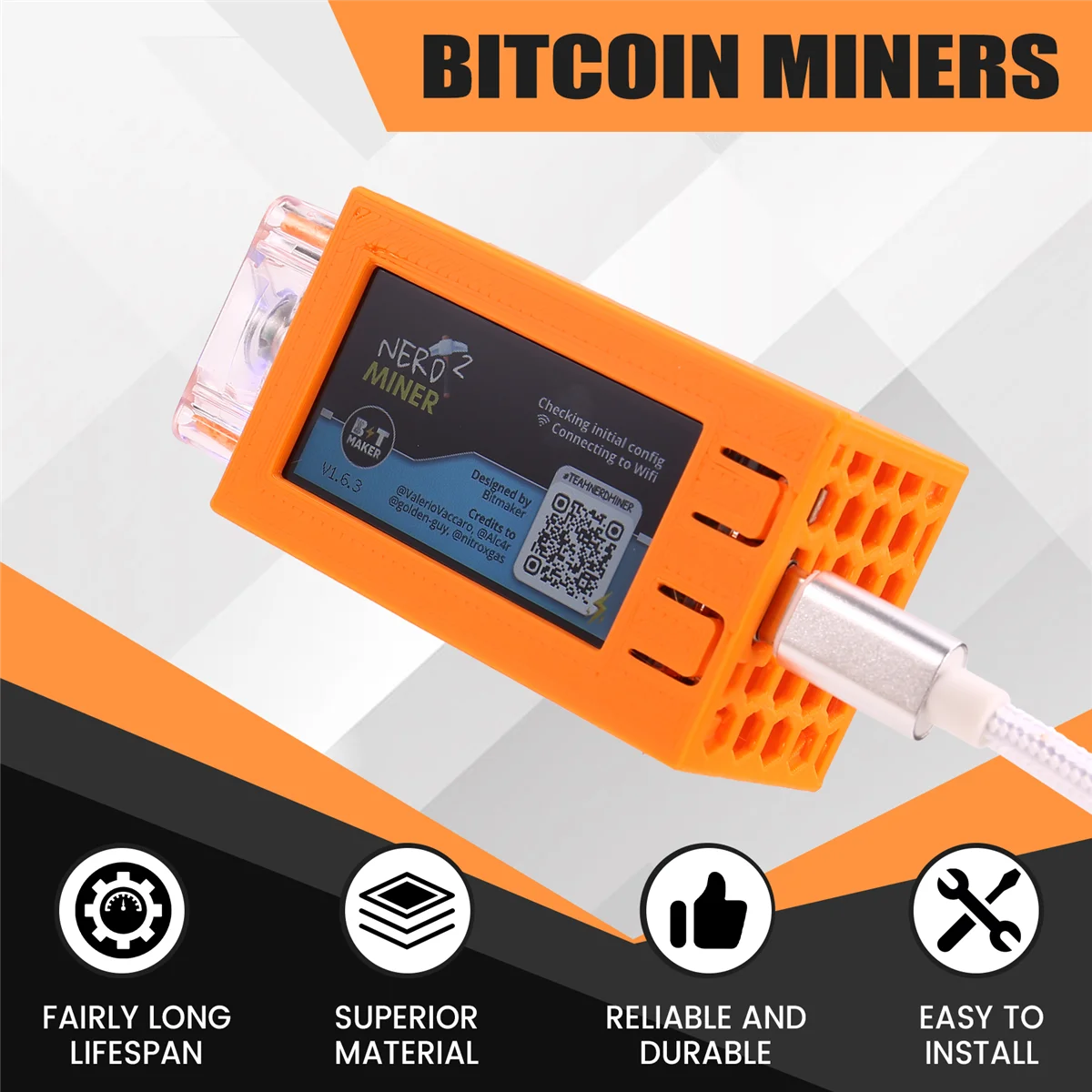 For Nerdminer V2 Pro Miner 78KH/S Mini Bitcoin Lottery Miner with Luminous  Fan BTC Solo Lottery Mining Miner Orange - AliExpress