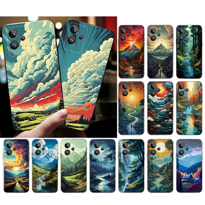 Landscape Forest Cloud Case Per Oppo Realme 10 Pro Plus Gt 2 Pro X2 Pro Xt C25S 8 7 6 Pro 6I Gt Master C3 C21 C21Y X3 Superzoom