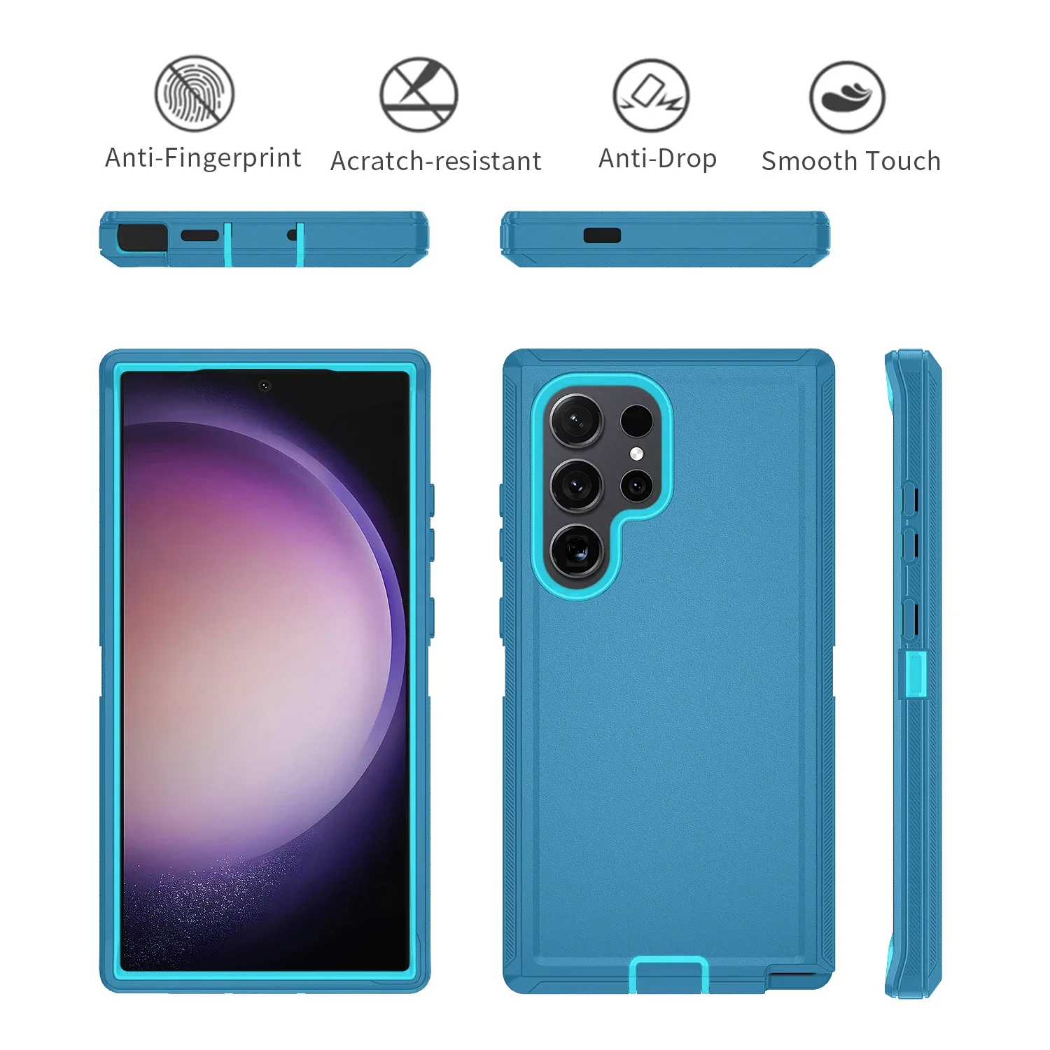 Armor Shockproof Defender Phone Case with Hard PC+TPU Back Cover