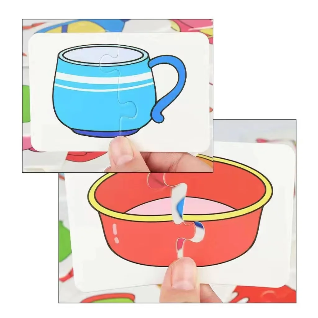 32 Pcs Enlightenment Card Matching Puzzle Early Education Cartoon Pattern Cognitive Toys for Boys and Girls
