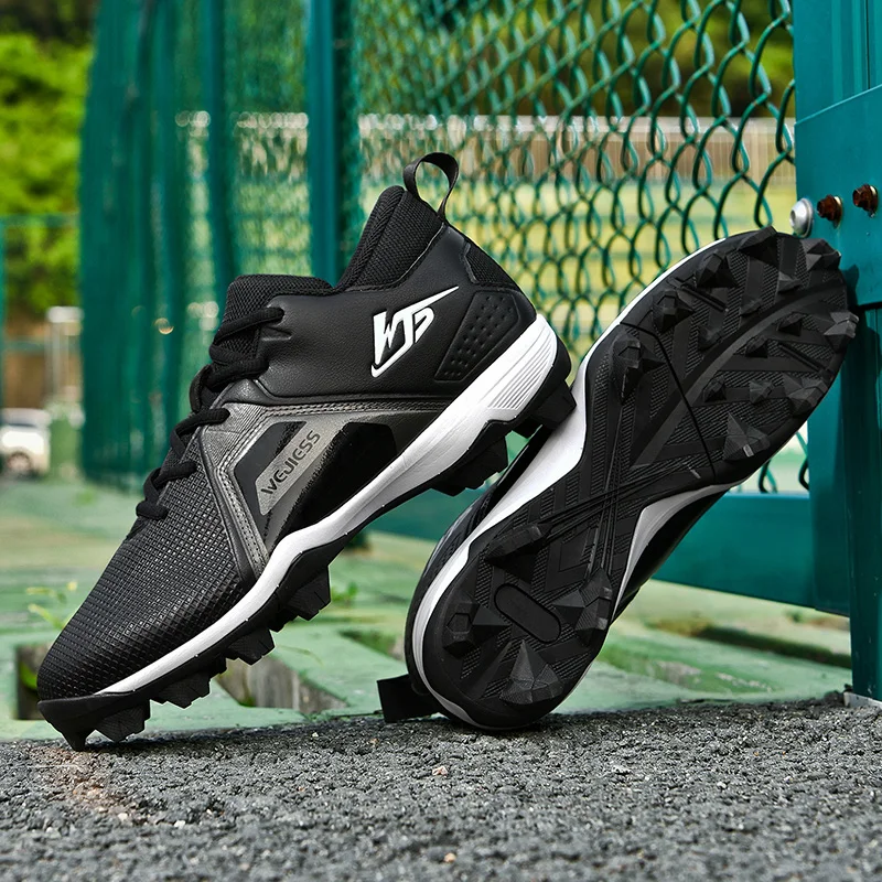 New Men Baseball Shoes Non Slip Long Spikes Softball Shoes Comfortable Baseball Training Sneakers Low Top Outdoor Sneakers