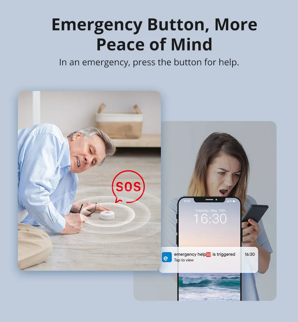 SNZB-01P Zigbee Smart Scene Switch Custom Button Ewelink App Voice Control Via A
