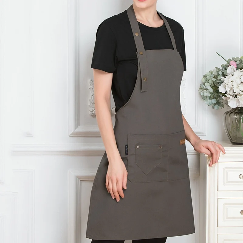 Unisex Chef Aprons Adjustable Coffee Shop Hairdresser Aprons Kitchen Uniforms Waiter Work Wear Food Service Restaurant Cook Bib