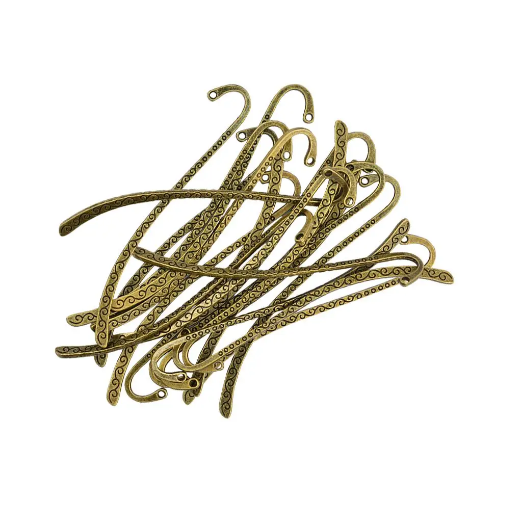 20 Pcs Beading Line Pattern Bookmark With Hook Stationery Antique Engraved Charms Pendants Classical Bookmarks for School Books metal bookmark floral painting bookmark magnetic bookmark bookmark page holder animal bookmark wooden bookmark bookmarks stationery supplies bookmark holder acrylic bookmark paper bookmark