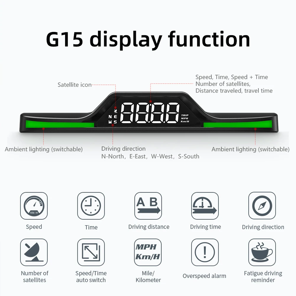 GPS Speedo Ʈ ڵ ӵ ð, ڵ GPS ӵ ,  溸,  ӵ  Ÿ 跮, RGB 