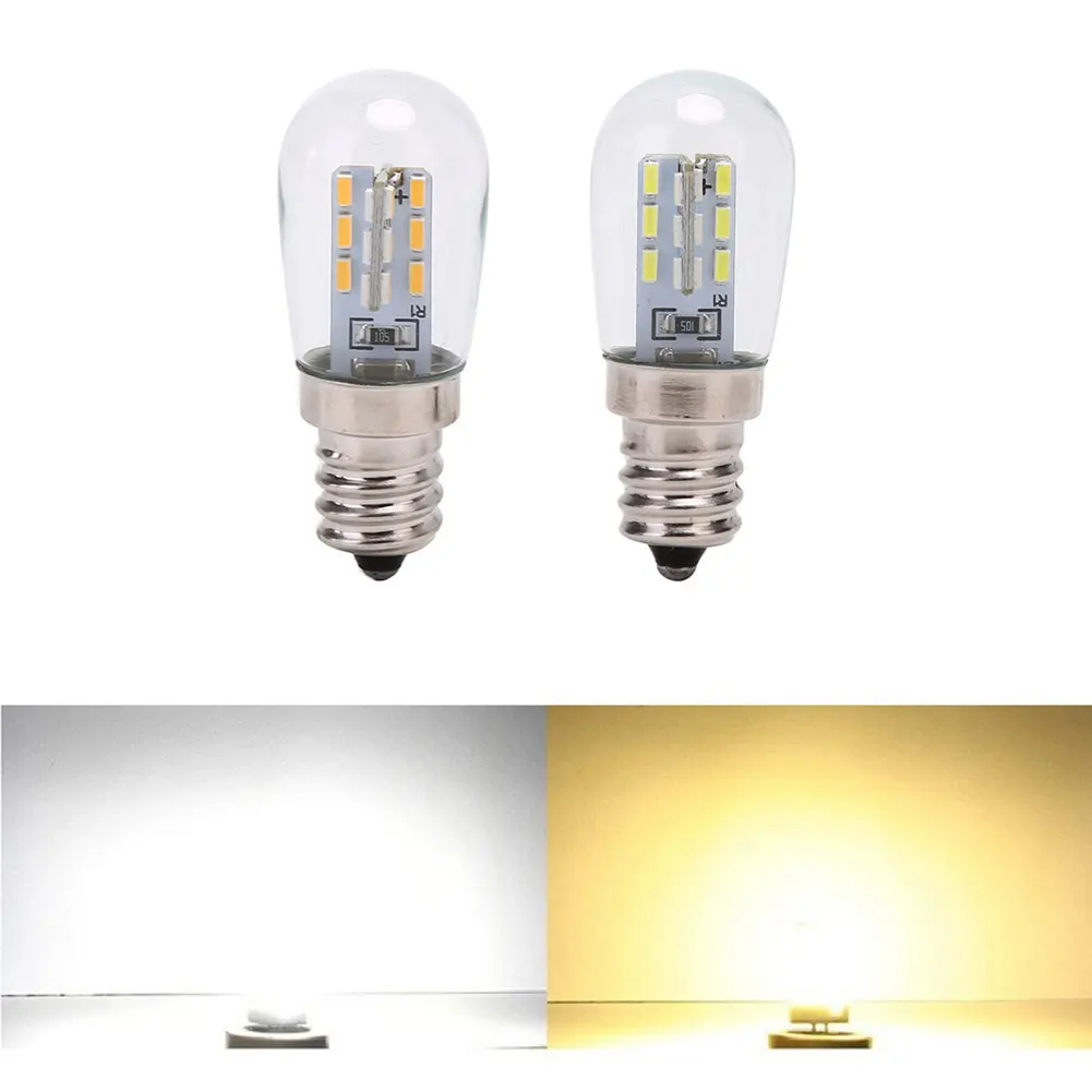 LED Light Bulb E12 220V E12 LED High Bright Glass Shade Lamp Pure Warm White Lighting For Sewing Machine Refrigerator Part Tool