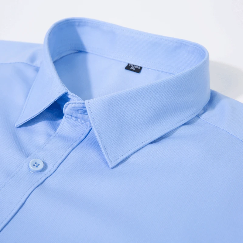 New Men's Bamboo Fiber Short Sleeve Shirt Solid Color Daily Shirt Spring Summer Casual Men's Clothing 6