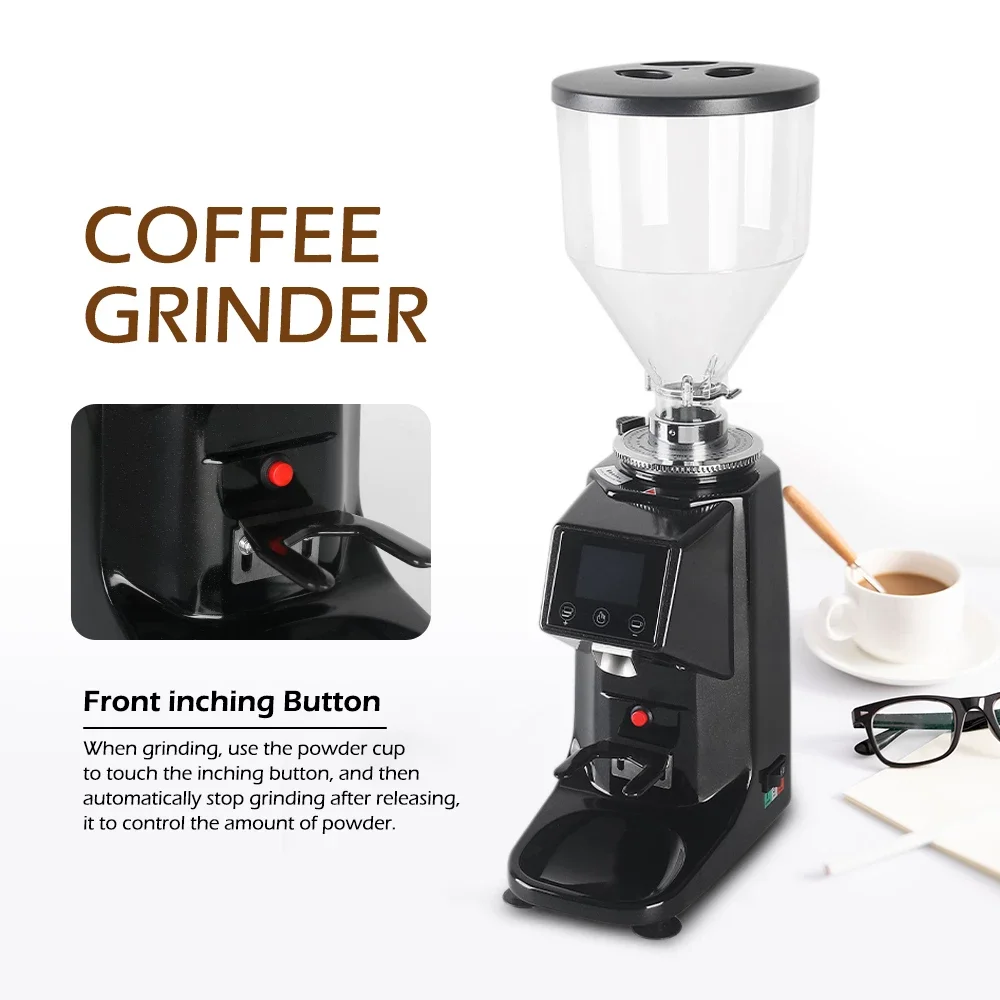 ITOP Coffee Grinder Touch Screen Timing 60mm Flat Burr Aluminum Alloy Housing Commercial Household Espresso Machine 110V/220V 2