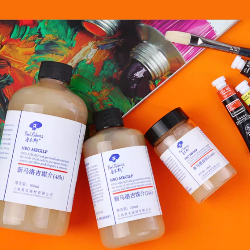 100/250/500ml 알키드 수지 미디엄 아트 학생용 그림 창작 유화 색상 혼합 용..