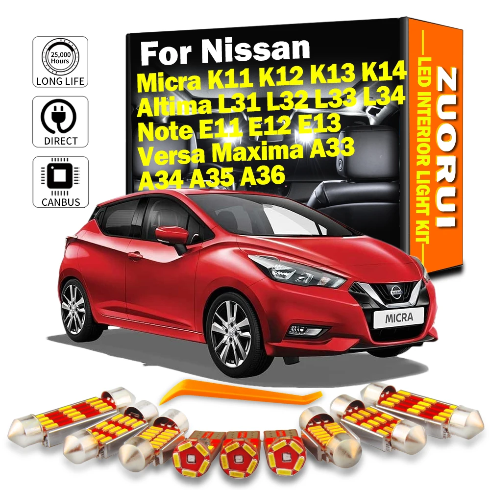 Комплект светодиодного освещения салона автомобиля для Nissan Micra K11 K12 K13 K14 Altima L31 L32
