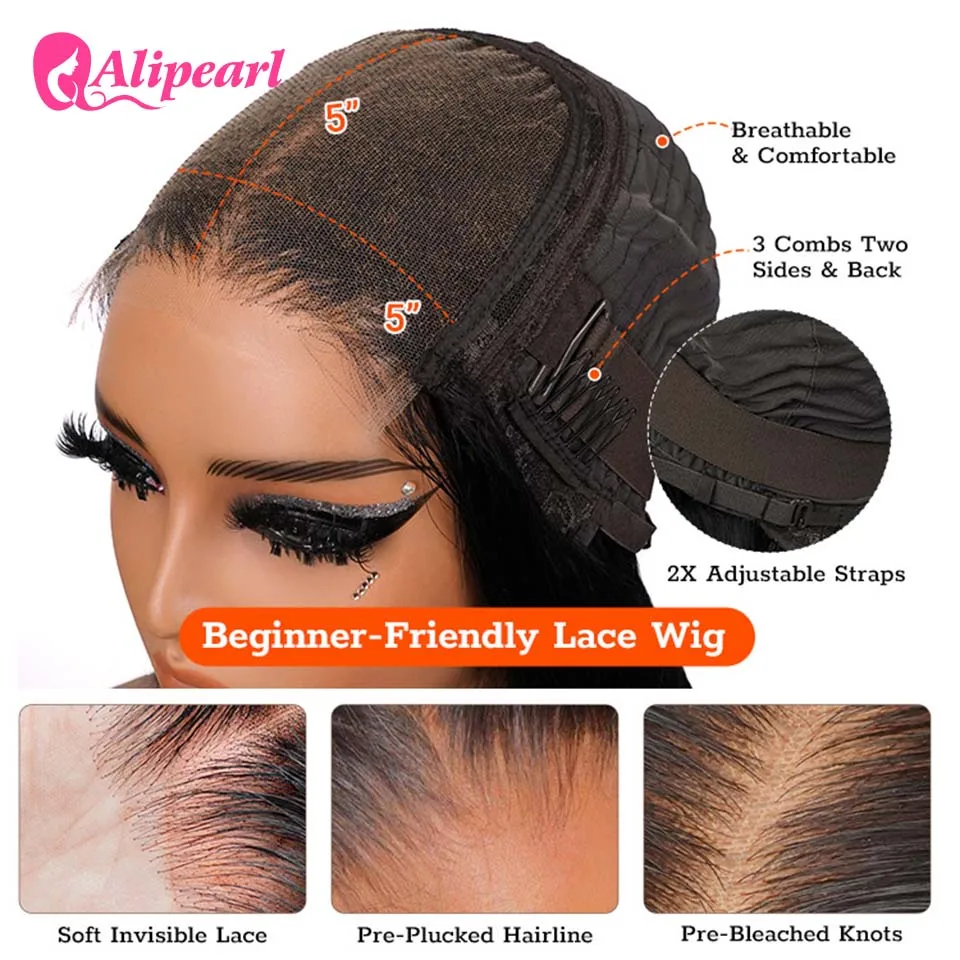 AliPearl Hair Real HD 5x5 Lace Closure Wig Human Hair Wigs Brazilian Straight Human Wig Pre-Plucked For Women human hair wig lace front wig human hair wigs front lace wig