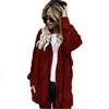 Autumn Winter Double Fleece Cardigan Jacket Women Solid Color Long Sleeve Plush Warm Hooded Lady Jacket Oversized Outerwear Coat 3
