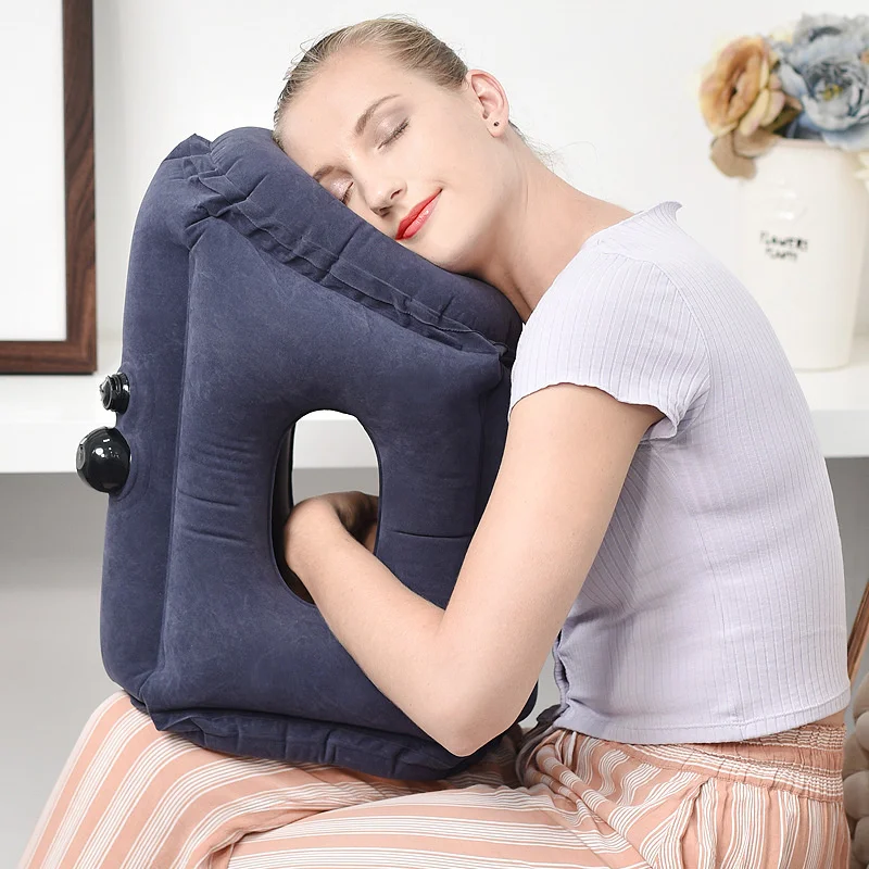 Inflatable Pillow Sleeping Artifact Travel Pillow Inflatable Neck Pillow Net Red Travel Pillow Neck Protection Cervical