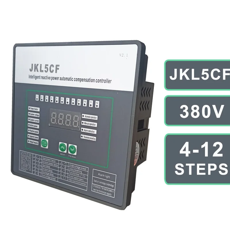 JKL2CF-12 step 380V new design economic power factor controller cos for low voltage power capacitor