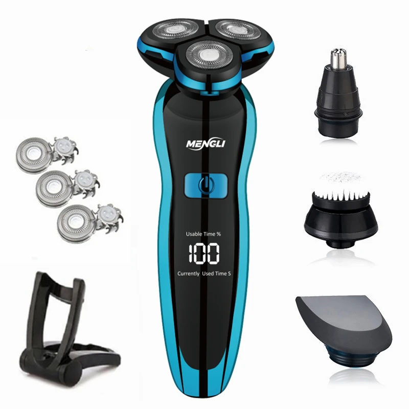 Electric Razor Electric Shaver Rotary Shaving Machine Rechargeable for Men Beard Trimmer Wet-Dry Dual Use 100% Water Proof 8mm dual lens av handheld endoscope camera water proof cmos borescope side view