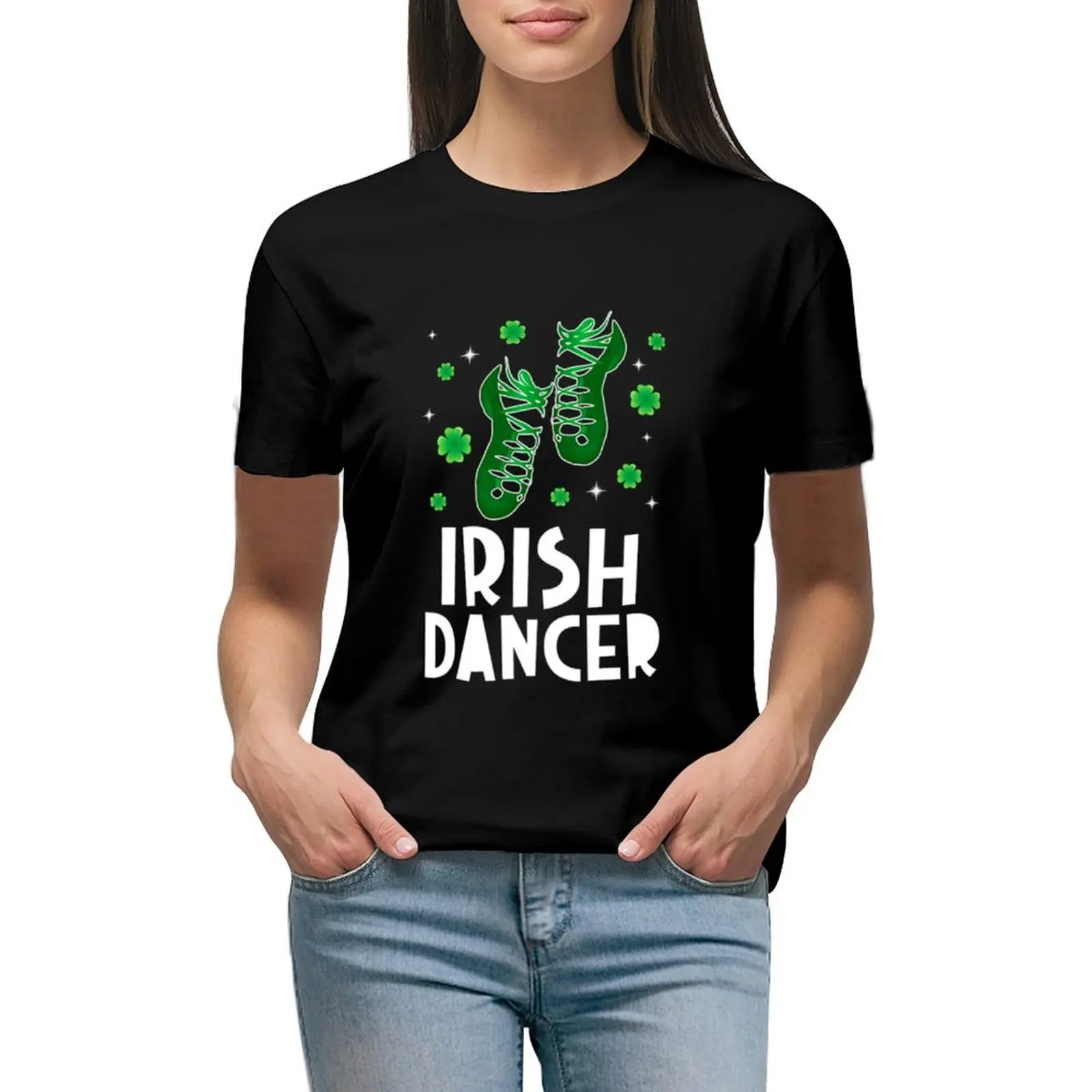

Irish Dancer Socks Shoes T-shirt Aesthetic clothing lady clothes oversized workout shirts for Women