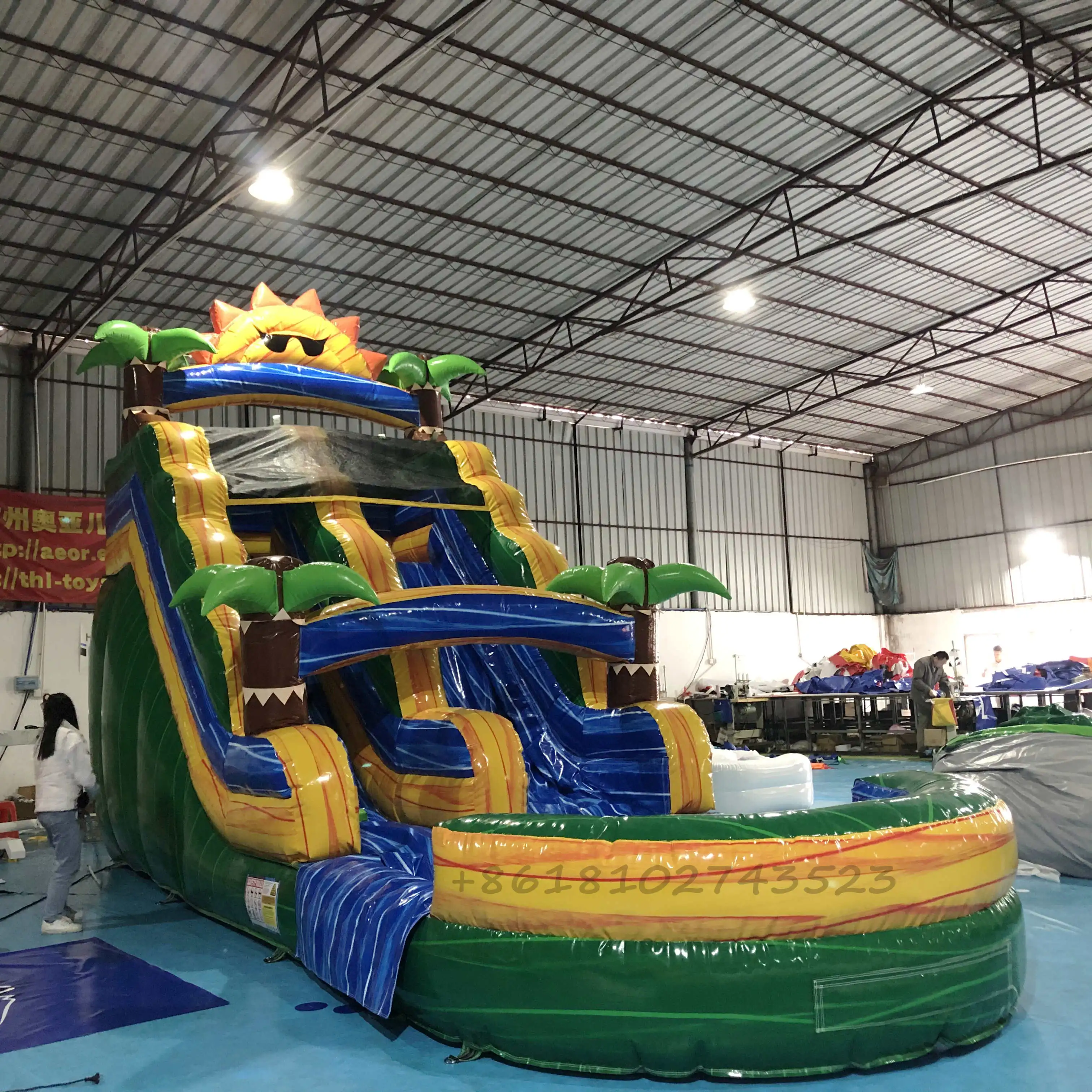 Outdoor Adults Inflatable Water Slide Large Waterslide for Fun Obstacle  Course Giant Slides Party Games