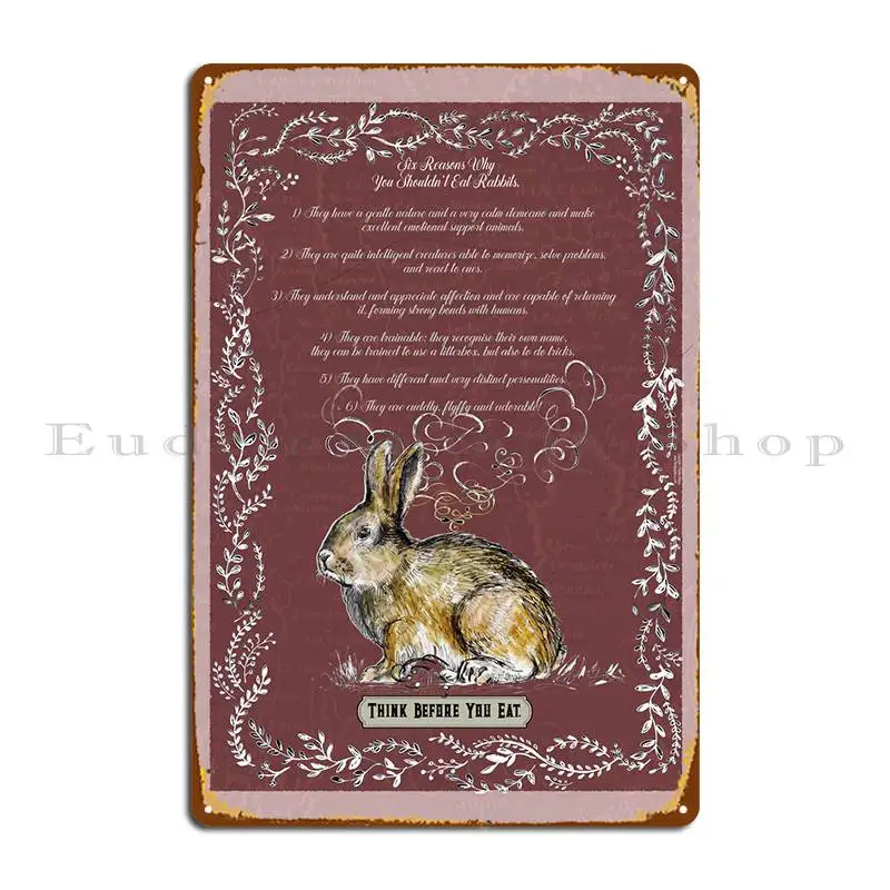 

Why U Shouldnt Eat Rabbit Metal Sign Funny Living Room Cinema Designs Cinema Tin Sign Poster