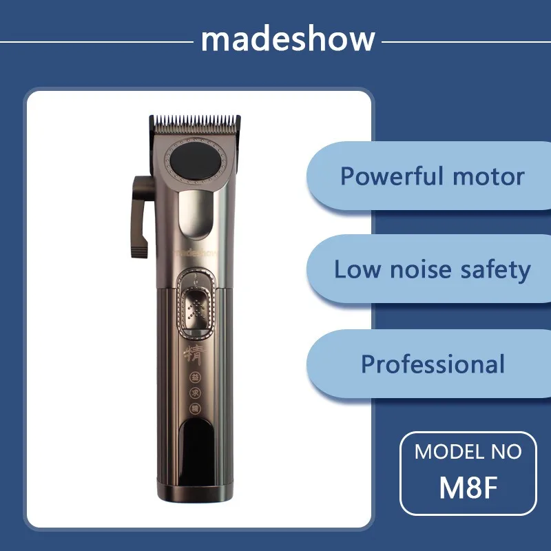 Madeshow M8F M9 전문 남성용 헤어 클리퍼 이발소 살롱 트리머 기본 무선 빈티지 오일 헤드 푸시 3200mAh 13W