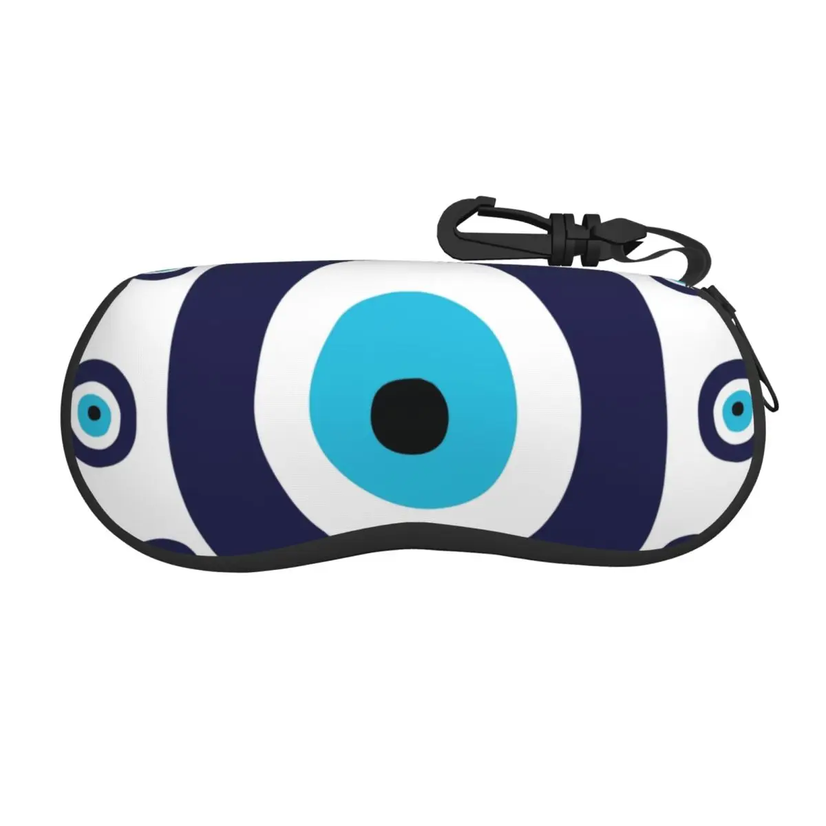 

Navy Blue And Aqua Nazar Evil Eye Lucky Charm Pattern Shell Glasses Case Amulet Boho Eyeglasses Case Sunglasses Protector Box