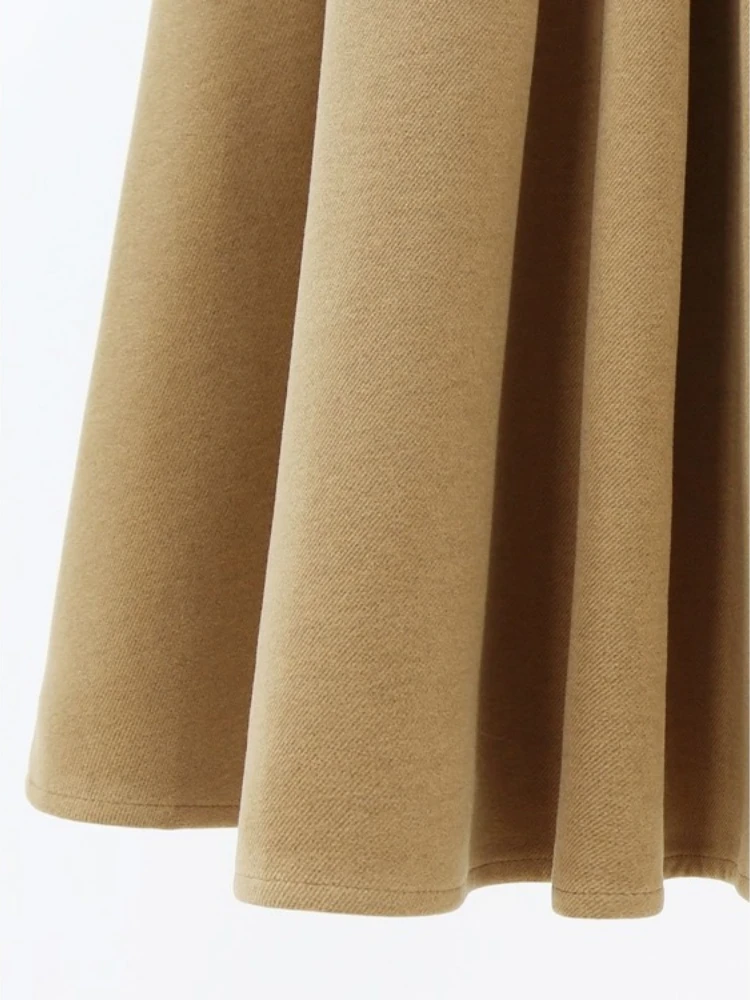 2025 Faldas Mujer De Moda Vintage Skirts for Women High Waist Solid Color Jupe Tunic A-line Saia Loose Korean Temperament Skirt