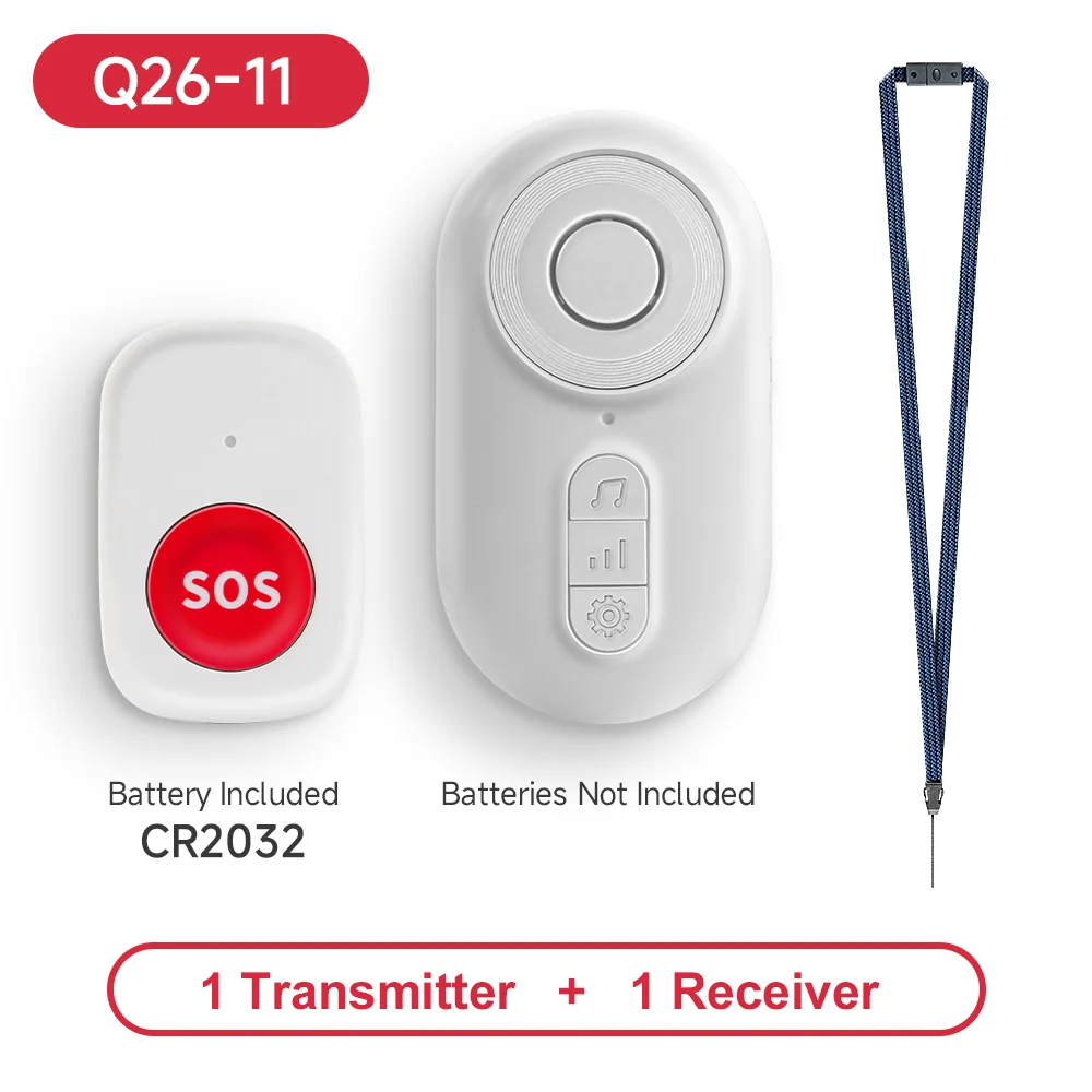 Wireless Caregiver Alert System with Portable SOS Call Bell