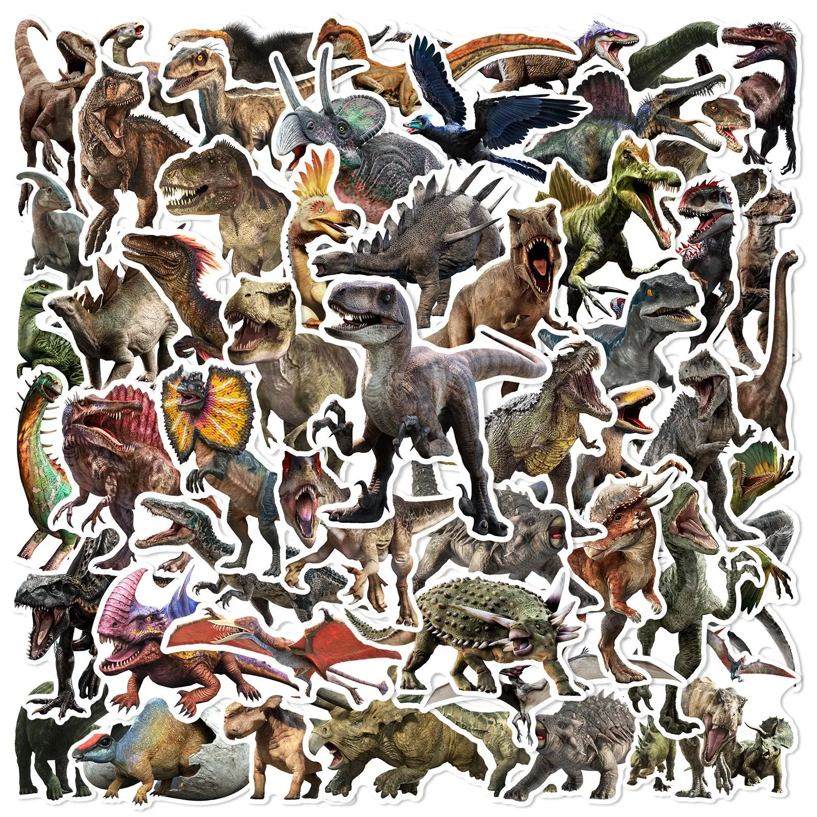 Cartoon Animal Stickers Jurassic Dinosaur Stickers 10/30/50PCS