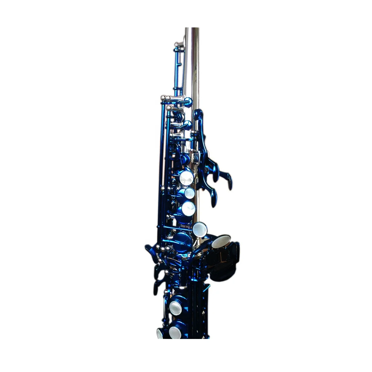 

SEASOUND OEM Professional One- Piece Silver Body Blue Keys Saxophone JYSS111DSBL