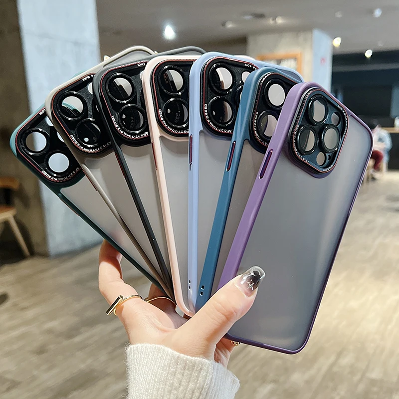 Coque de téléphone translucide mate pour iPhone, compatible modèles 15, 14 Plus, 13, 12 Pro Max, armure antichoc, en Silicone, coque rigide transparente_voghion.com