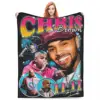 2024 Chris Brown 11 11 Tour Blanket Flannel Textile Decor HipHop Homage Relax Warm Throw Blanket for Bed Bedroom Bedding Throws 1