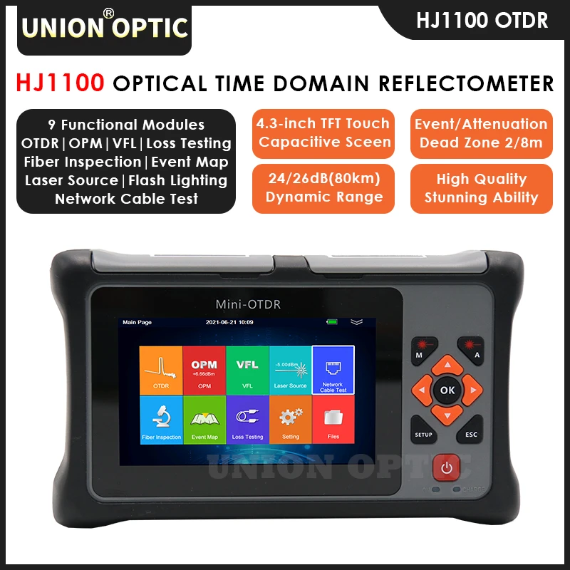 

Pro MINI Active Live OTDR 26/24dB Fiber Optic Reflectometer Touch Screen VFL OLS OPM Event Map Ethernet Cable Tester