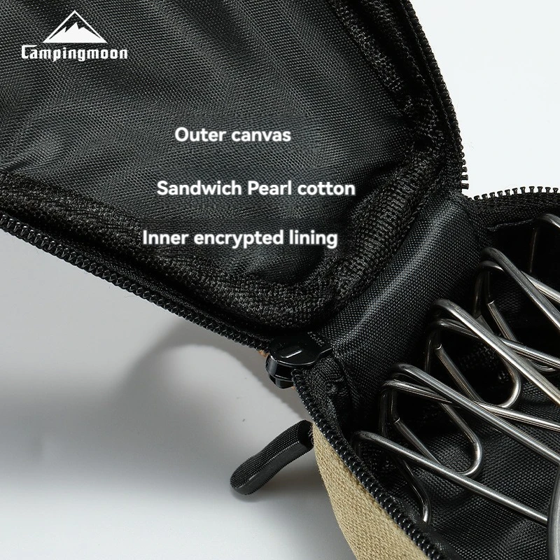 CAMPINGMOONOutdoor Camping Barbecue Tableware Storage Bag Wear-Resistant Snow Bowl Tote Bag Large Capacity Sundries Picnic Pouch
