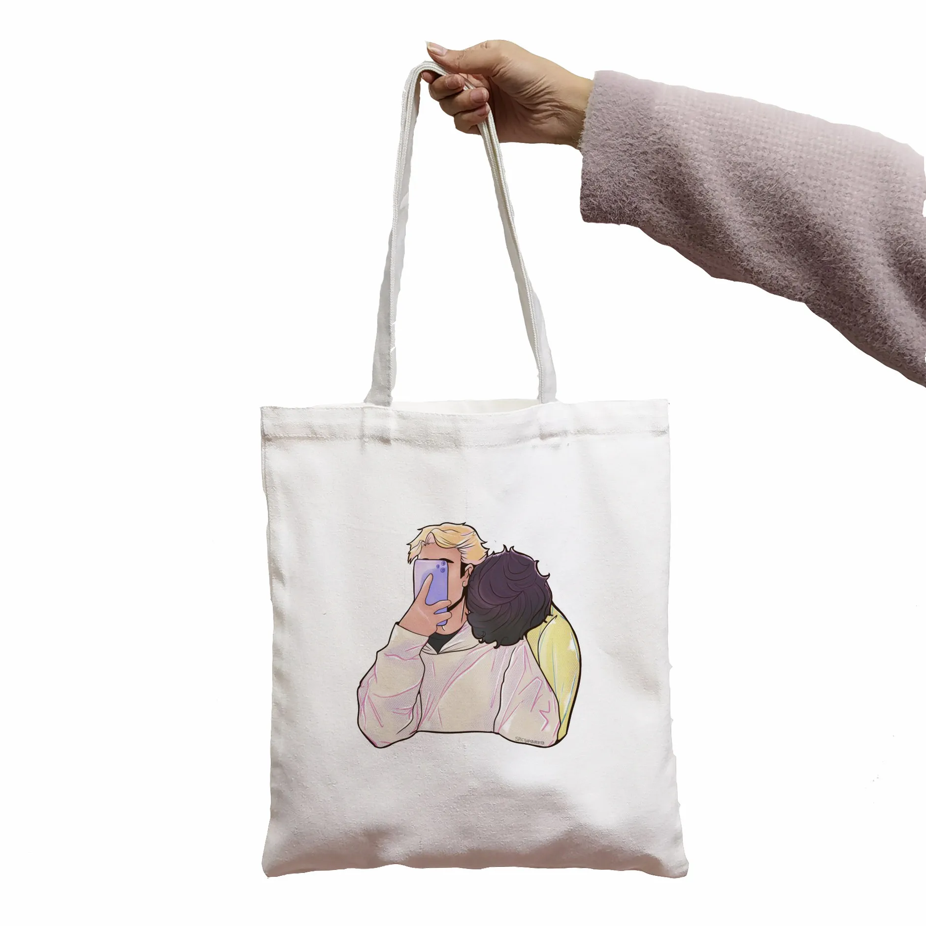 

Kiyoomi Sakusa WomenBagsHarajuku Gothic Canvas Bag Horror Cartoon Large Capacity Shopper Bag Fashion Casual Shoulder Bag