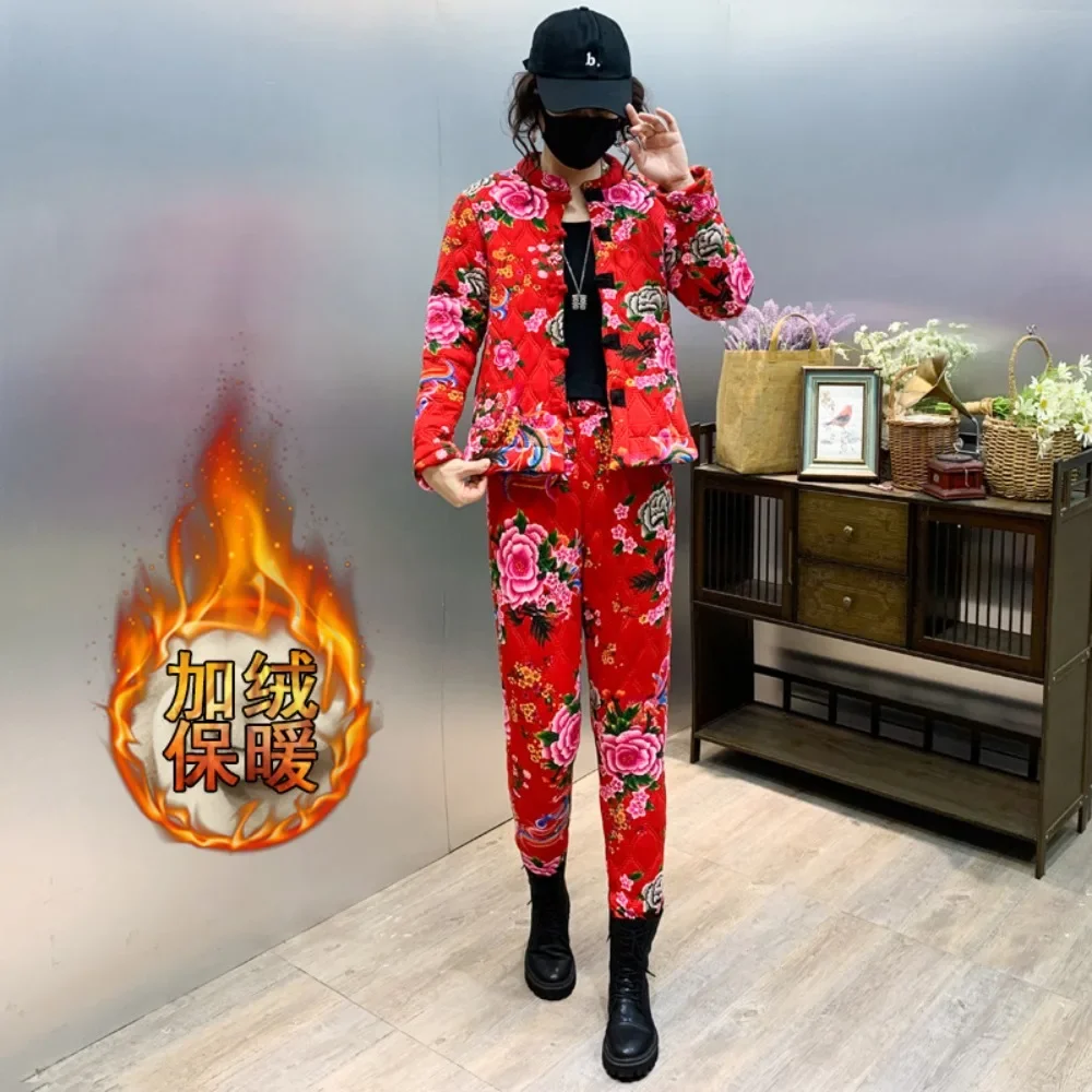 Traditional Ethnic Style Woman Clothing Fashion Clothes Winter Vintage Two Piece Set Women's Sets Chinese Clothes for Women
