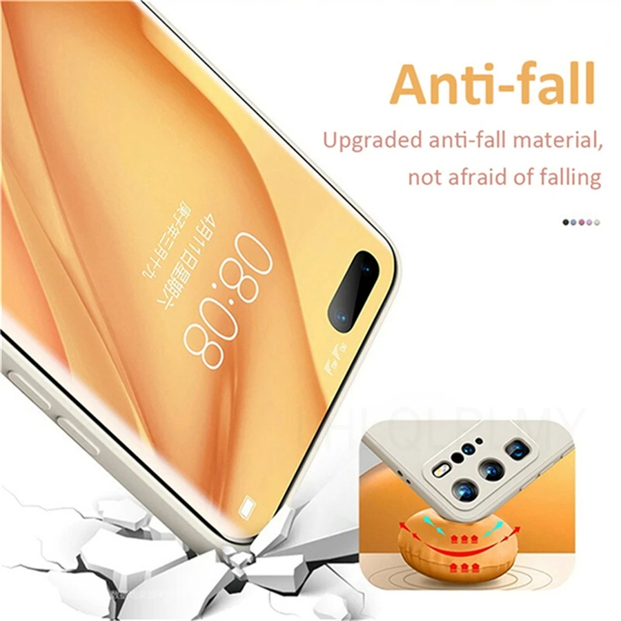 Elegant Square Liquid Silicone Soft Phone Case Cover