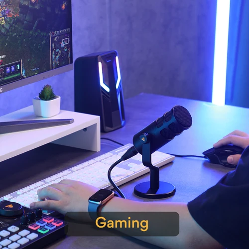 Maono Podcast Dynamic XLR PC 마이크 방송 녹음용 모든 금속 스트리밍 게임은 오디오 인터페이스, 믹서, 사운드 카드 PD100과 함께 작동합니다. 5