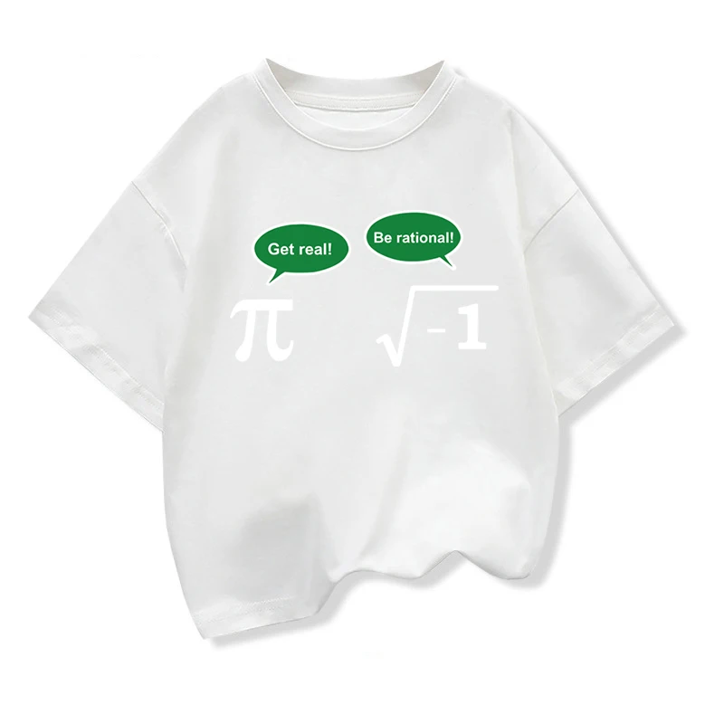 Baby Boys T-shirt High Quality Cotton Funny Math Design Printed Loose in Summer Casual O-neck T-shirt for Kids Tees Girls Tops