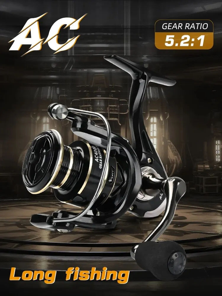 낚시용 스피닝 릴 금속 스풀 핸들, 바다 지그 잉어 릴, 최대 드래그 8kg, AC3000 4000 5000 릴, 낚시 코일 휠 