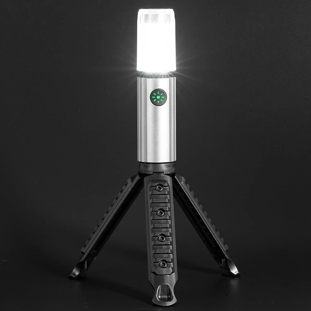 

USB Rechargeable Hanging Lantern Flashlight Zoomable Aluminum alloy LED Torch Camping Tent Lamp with Detachable Tripod