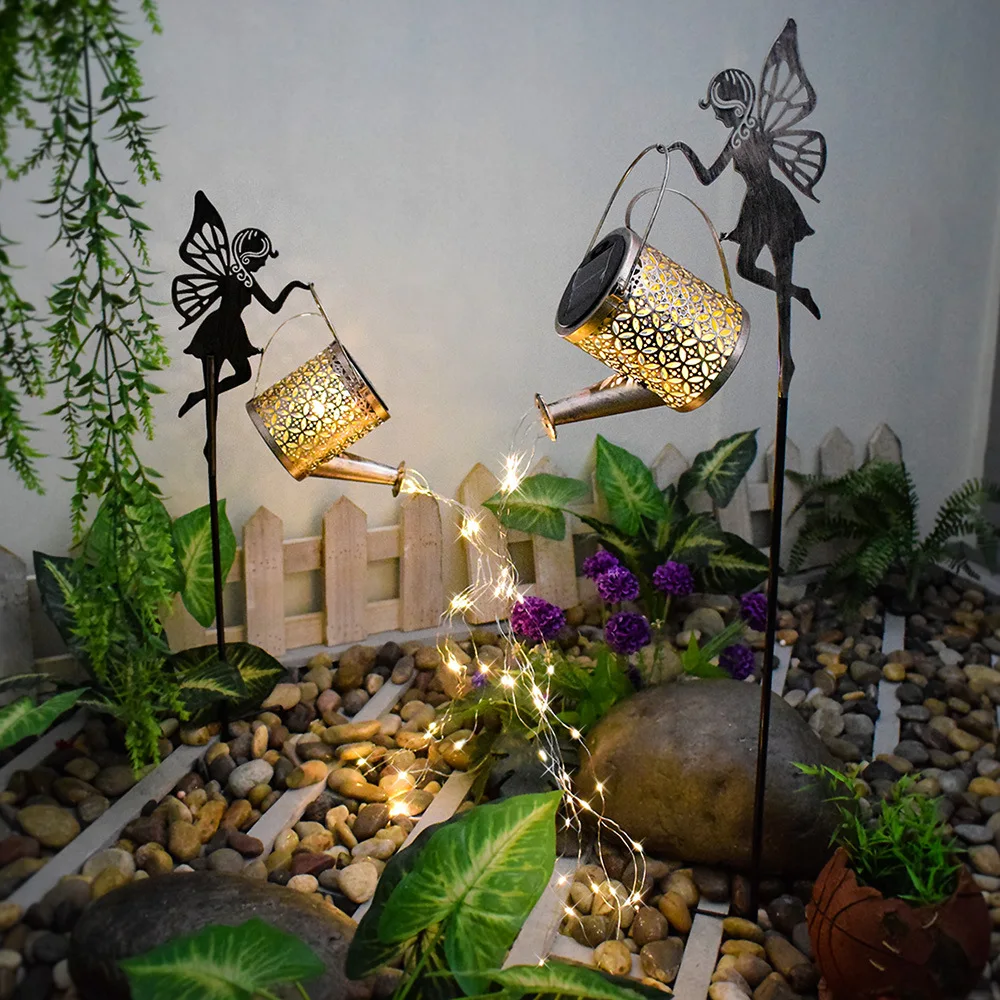 LED Solar Watering Can Light Hanging Kettle Lantern Light Outdoor Waterproof Villa Path Lawn Yard Garden Decoration Lamp