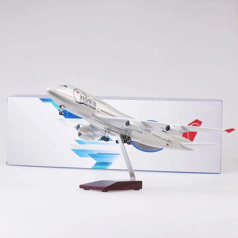 

1/150 Scale 47cm Airplane 747 B747 Aircraft DELTA Airline Model W Light and Wheel Diecast Resin Plane For Collection