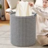 Laundry Basket with Handles,Houndstooth Blanket Storage Basket,Foldable Bedroom Hamper,Dirty Clothes Toys Hamper for Living Room 6
