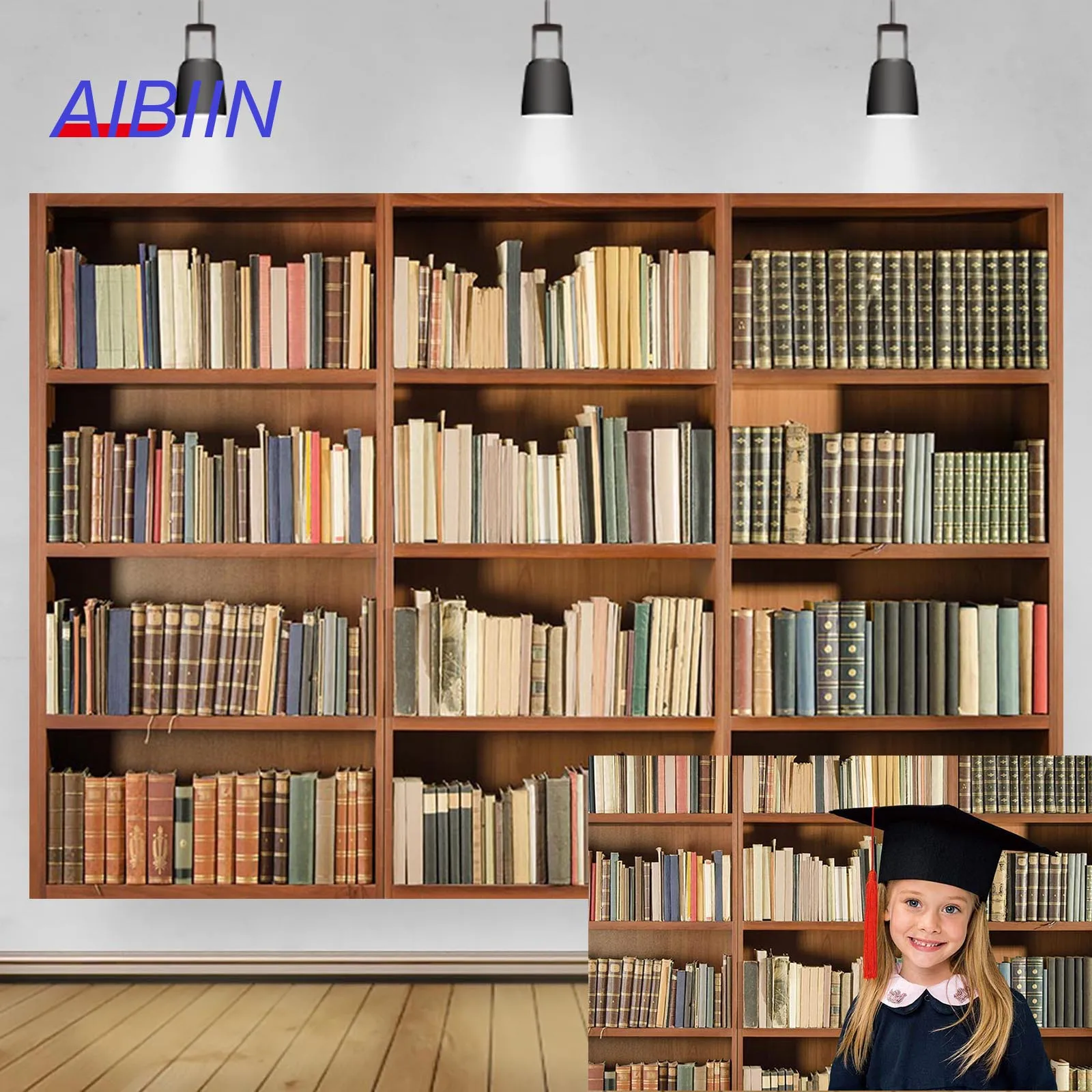 

Bookshelf Photography Background Vintage Bookcase Magic Books Ancient Library Wall Backdrop Party Decor Child Photo Studio