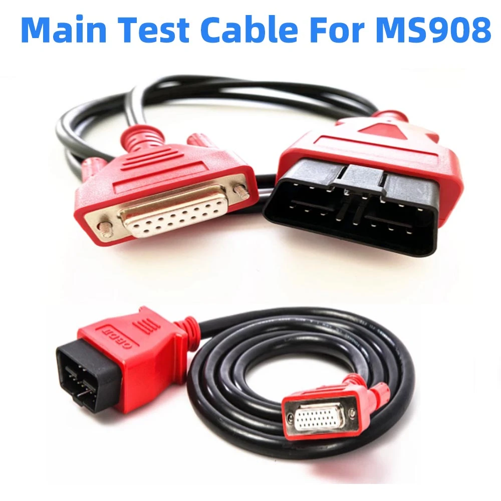 normal car temperature gauge Main Test Cable for Autel MaxiSys MS908 PRO Maxisys Elite Mini MS905 DS808 Connect Cable Car Diagnostic Tool OBD2 16pin Adapter coolant temperature gauges