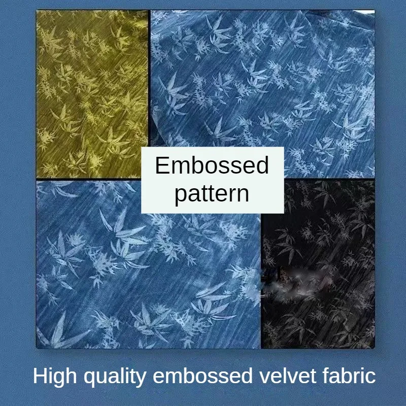 Description Picture 5 of itemMicro Elastic Embossed Velour Fabric By Meters for Dresses Hanfu Cheongsam Sewing Chinese Style Rose Pattern Velvet Textile Soft