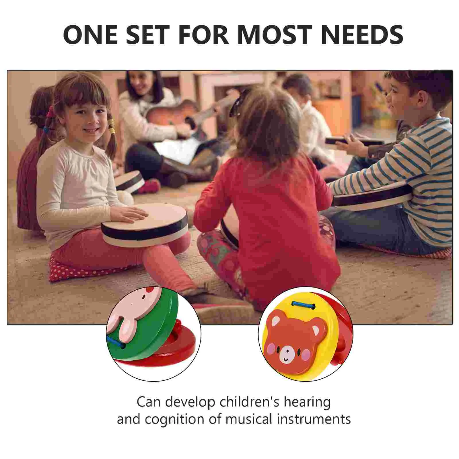 10Pcs Animal Castanets Kids Musical Instruments Cartoon Pattern ff Children Castanets Toys Percussion Christmas Gift