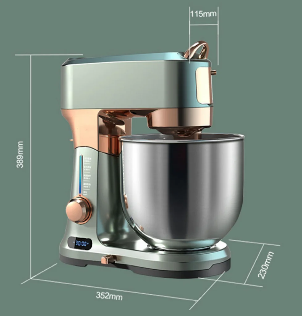 Multifunctional 304 stainless steel 9 speed high quality MCU dough kneading machine Tilt-head food mixer with 7L bowl